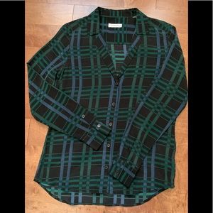 NWOT Equipment plaid silk blouse
